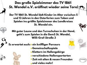 Großes Spielzimmer in den Osterferien